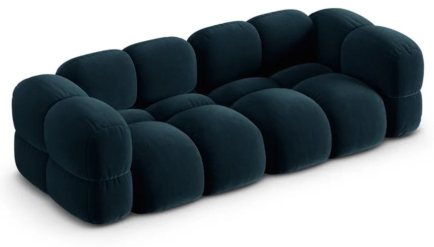 Тъмносин кадифен диван 250 cm Loretto – Cosmopolitan Design