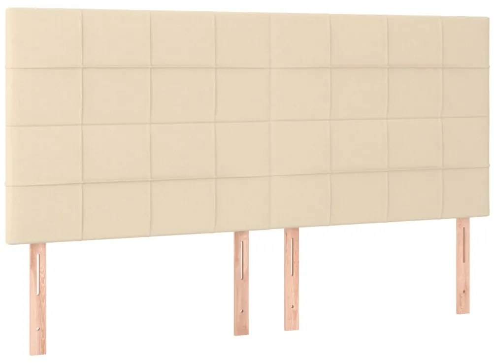 3116343 vidaXL Горни табли за легло, 4 бр, кремави, 80x5x78/88 см, плат