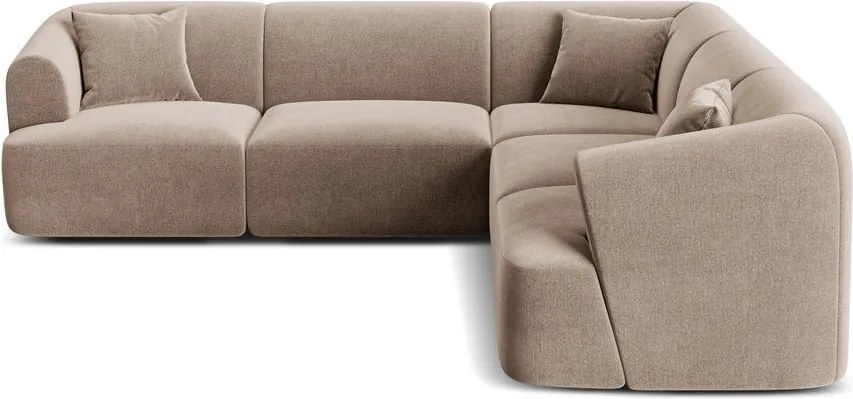 Светлокафяв кадифен ъглов диван Campi – Cosmopolitan Design