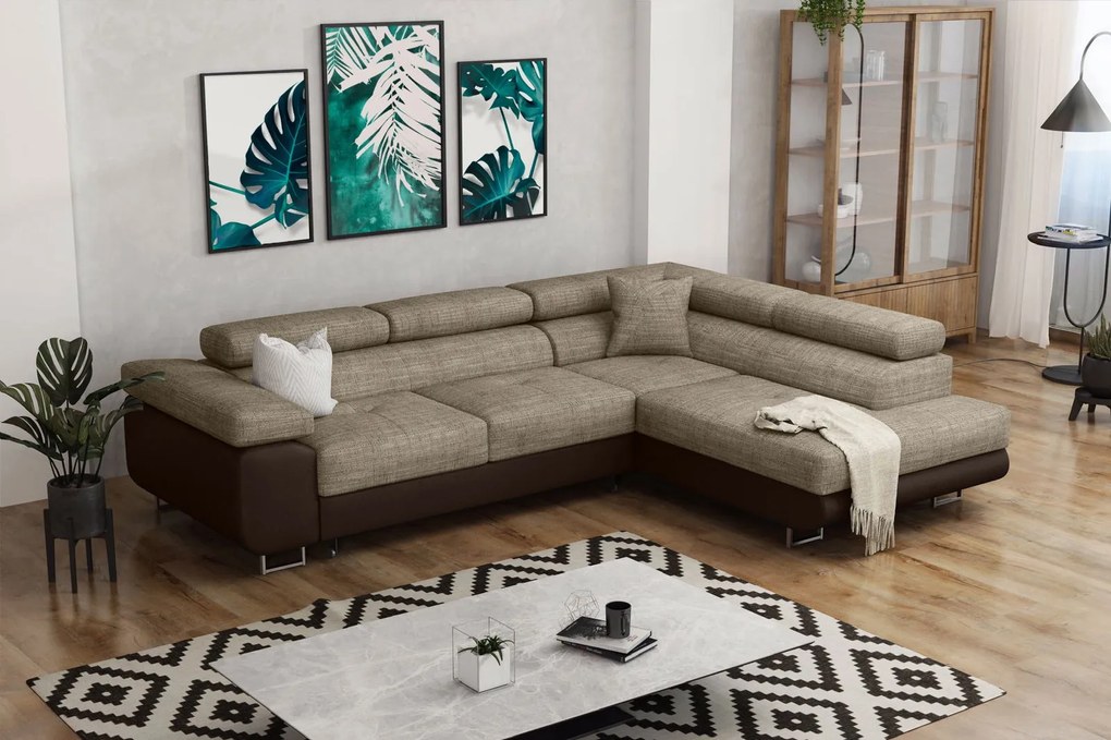 Ъгъл диван Antony-Brown - beige-Right