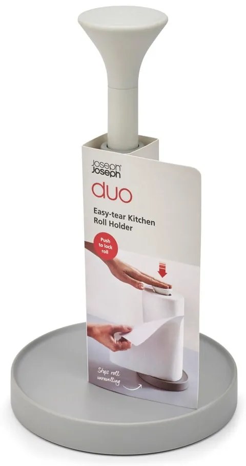 Сива пластмасова стойка за кухненска хартия ø 16 cm Duo – Joseph Joseph