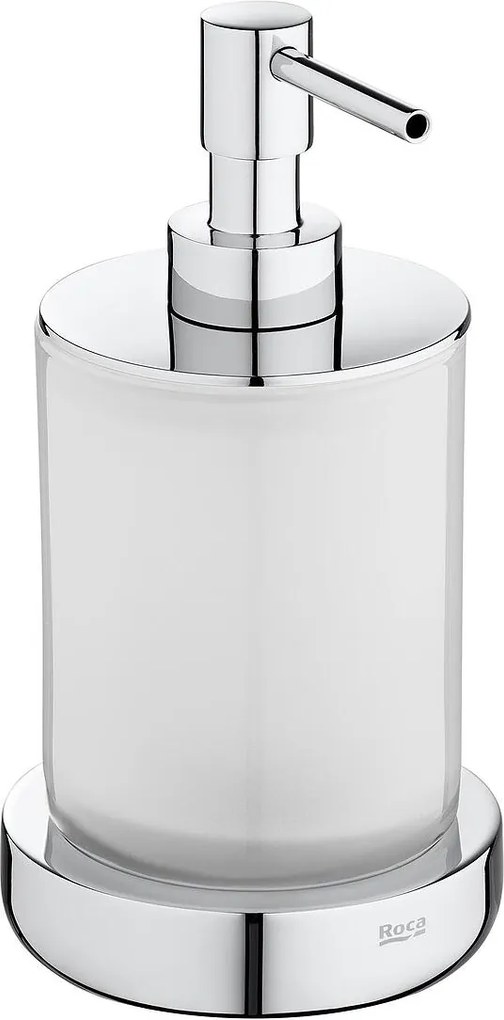Дозатор за сапун, A817026001, Roca, метал + стъкло, хром, 8.7х9.4х16.5см