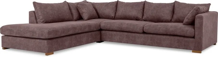 Тъмнокафяв ъглов диван от изкуствена кожа (ляв ъгъл) Hamburg – Scandic