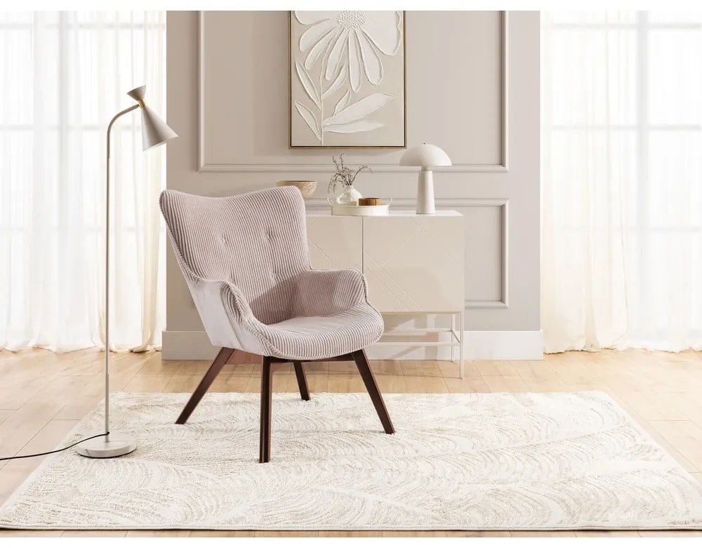 Светлорозово кресло от рипсено кадифе Niko – Ropez