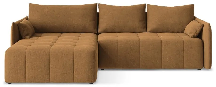 Теракотен разтегателен ъглов диван с място за съхранение (ляв ъгъл) Moku – Makamii