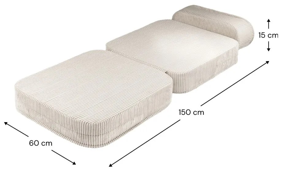 Кремав детски стол от рипсено кадифе Flip – Wigiwama