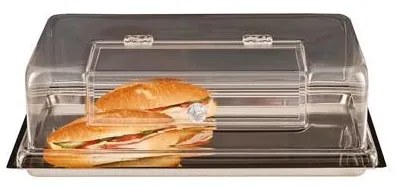 Alkan - Метално правоъгълно плато с акрилен капак 1/1-36x56x16см (ZCP 016)