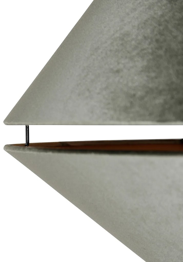 Месингова дъгова лампа с черен и двоен кадифен абажур зелен - XXL