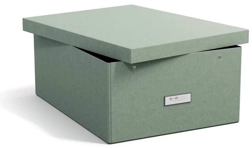 Картонена кутия за съхранение тюркоазена с капак 34,5x45x18,5 cm Katrin Canvas Paper Laminate – Bigso