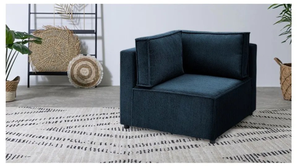 Тъмносин променлив модулен диван от велур Nihad modular - Bobochic Paris