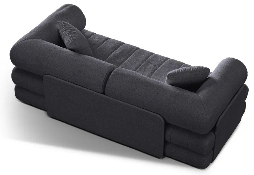 Тъмносив сгъваем диван от прежда с примки от букле 206 cm Kemi – Cosmopolitan Design