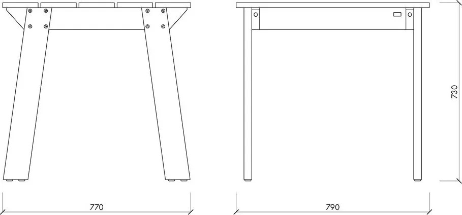 Градинска маса за хранене от масивен бор 77x79 cm Navo – noo.ma