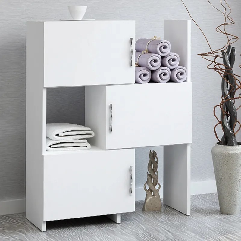 Шкаф за кухня - баня Anna TopMebel от меламин в бял цвят 65x31.5x89.8см.