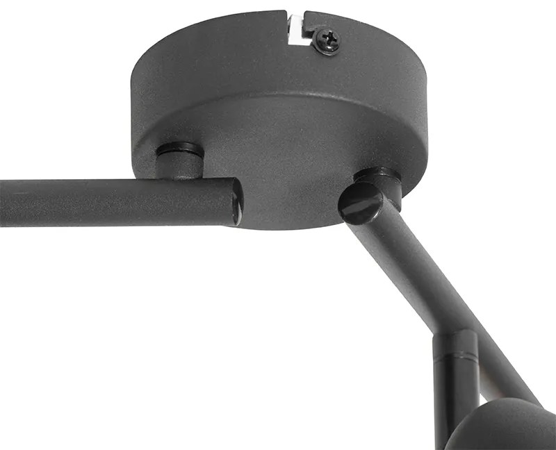 Дизайнерски таванна лампа черна със злато 4-светлина овална - Noud