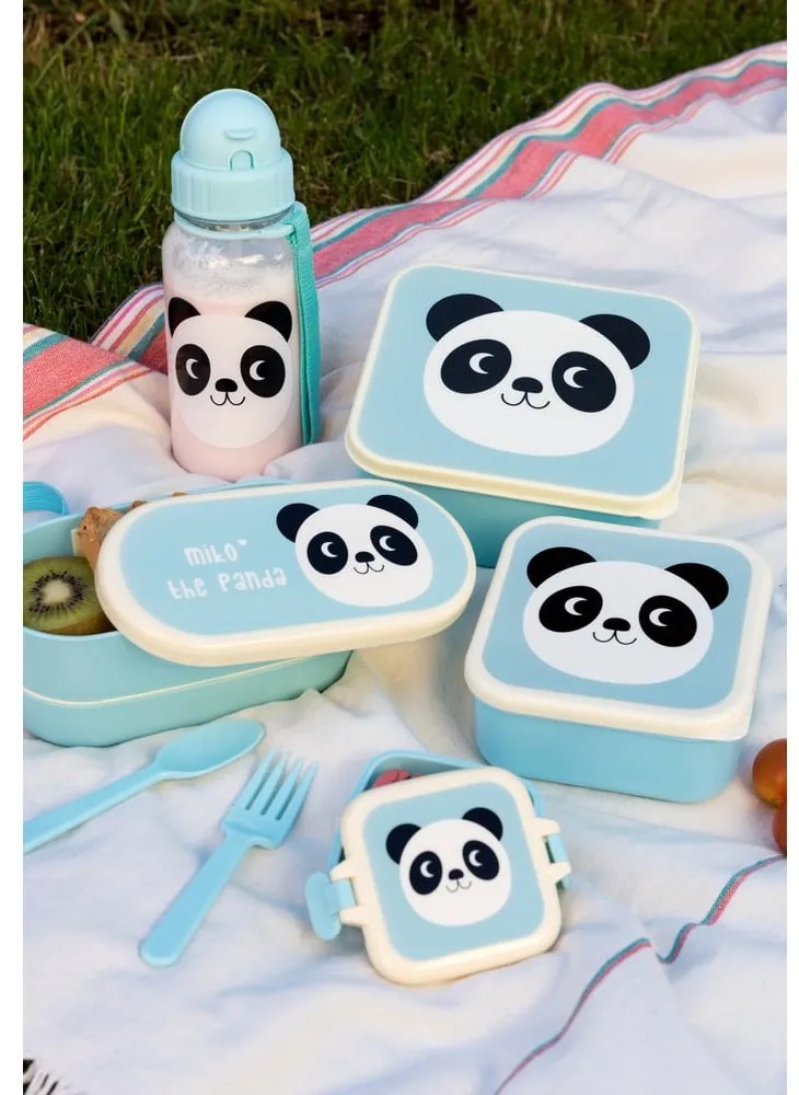 Синьо бебешко шише със сламка Miko The Panda, 500 ml Miko the Panda - Rex London