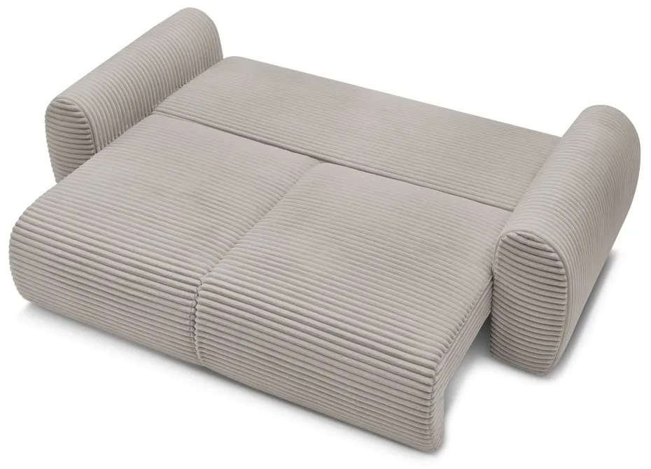 Светлосиво-бежов разтегателен диван от рипсено кадифе 257 cm Lucien – Bobochic Paris