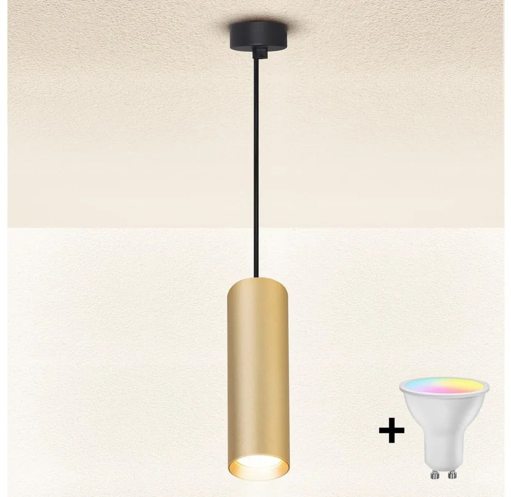 Brilagi - LED полилей SELE с възможност за димиране на кабел 1xGU10/6,5W/230V черен/златен