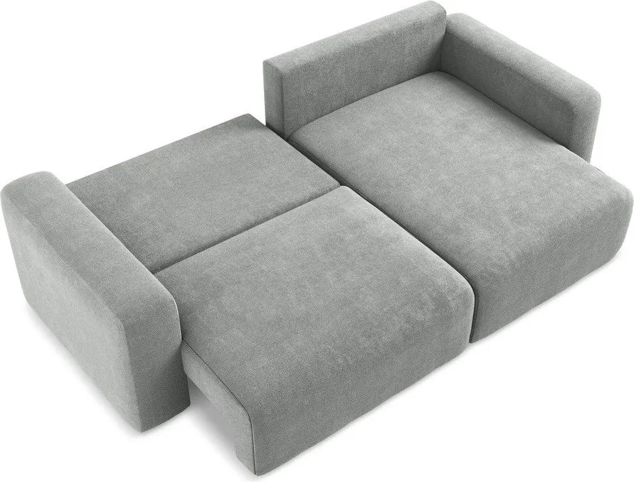 Сив шенилов сгъваем/с място за съхранение ъглов диван (десен ъгъл) Kona – Makamii