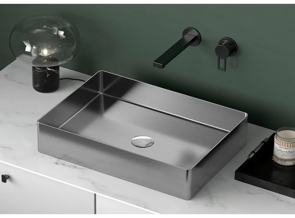 Мивка от неръждаема стомана в сребристо 50x35 cm Aurum – Sapho