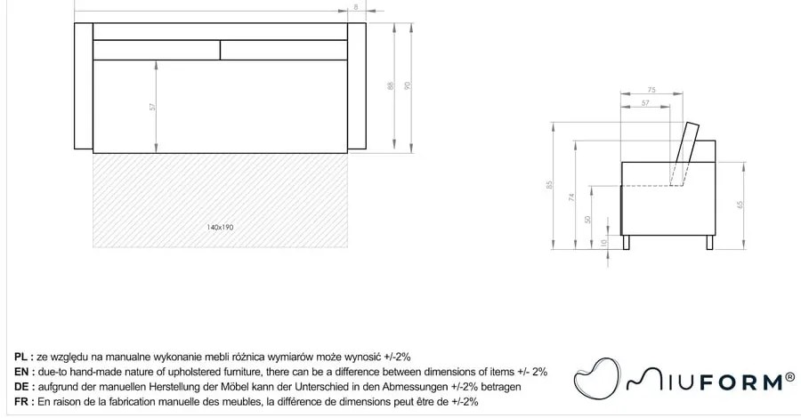 Бежов разтегателен диван 207 cm Simon – Miuform