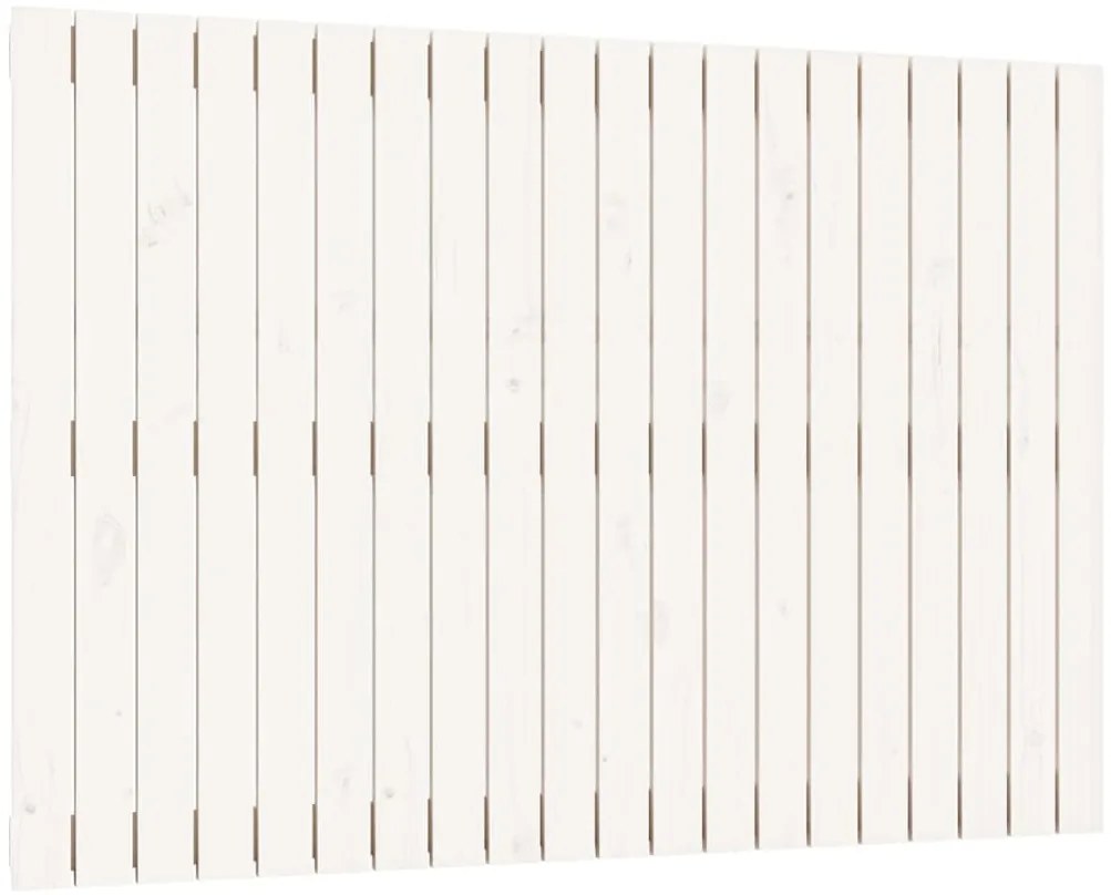824889 vidaXL Стенна табла за спалня, бяла, 127,5x3x90 см, борово дърво масив