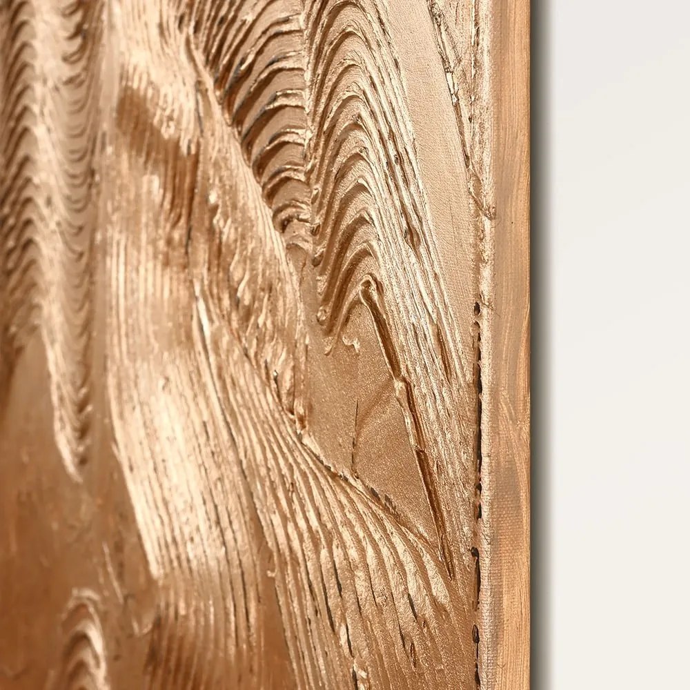 Ръчно рисувана картина 88x118 cm Metallic Brown – Malerifabrikken