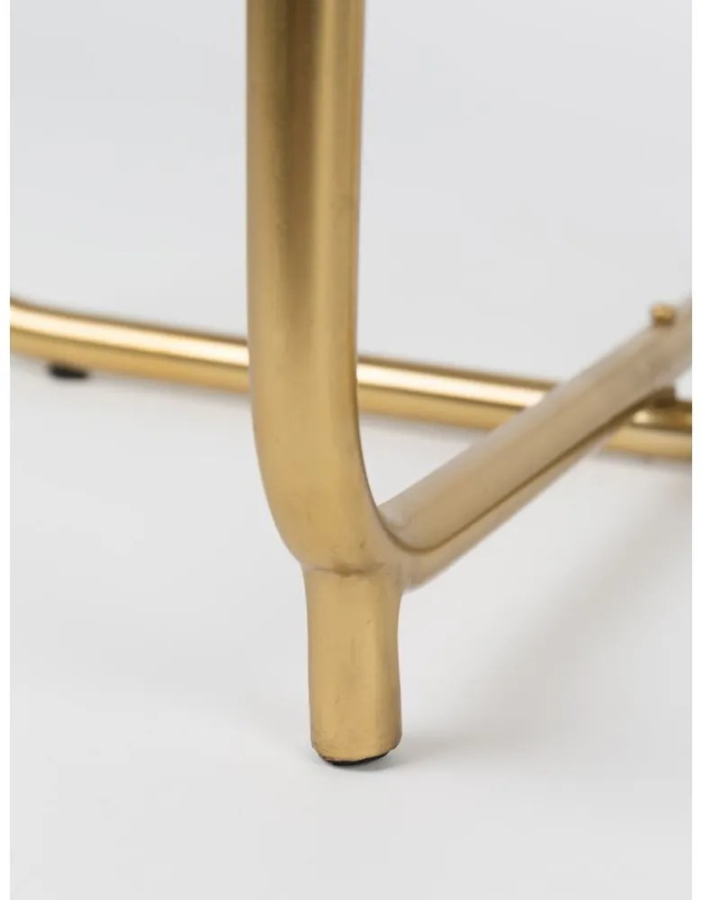 Бяла масичка за кафе с мраморен плот Timpa - White Label