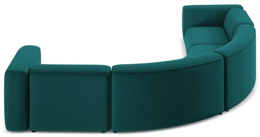 Тюркоазен кадифен ъглов диван Ekahi – Makamii