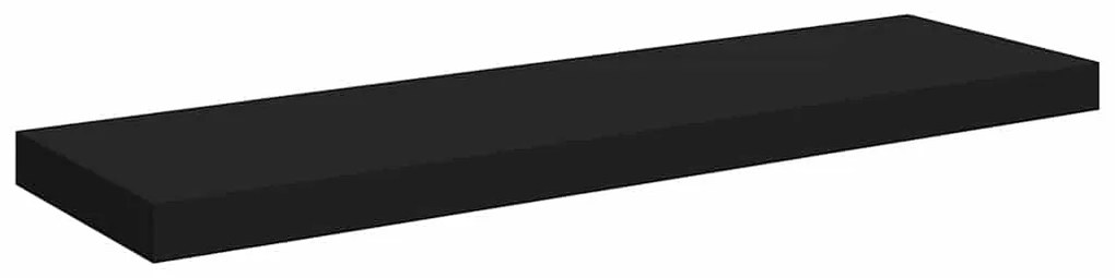 323835 vidaXL Окачен стенен рафт, черен, 80x23,5x3,8 см, МДФ