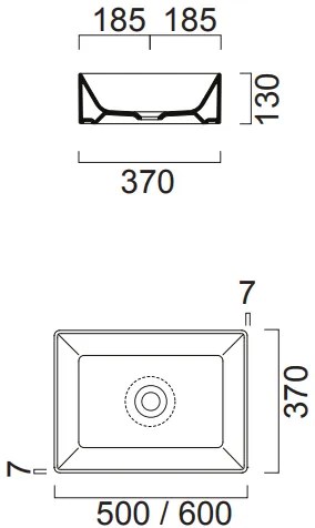 Мивка Kube-x GSI white-Length 50 cm