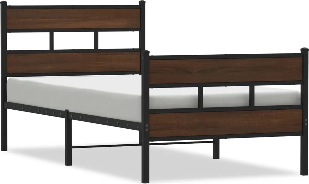 4017164 vidaXL Рамка за легло без матрак, с табла и подложка, 100x200 см