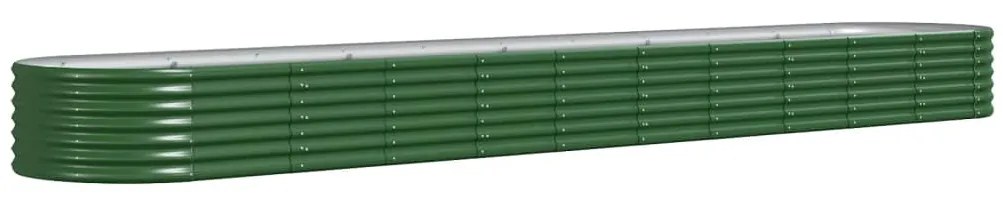 318933 vidaXL Градинска повдигната леха поцинкована стомана зелена