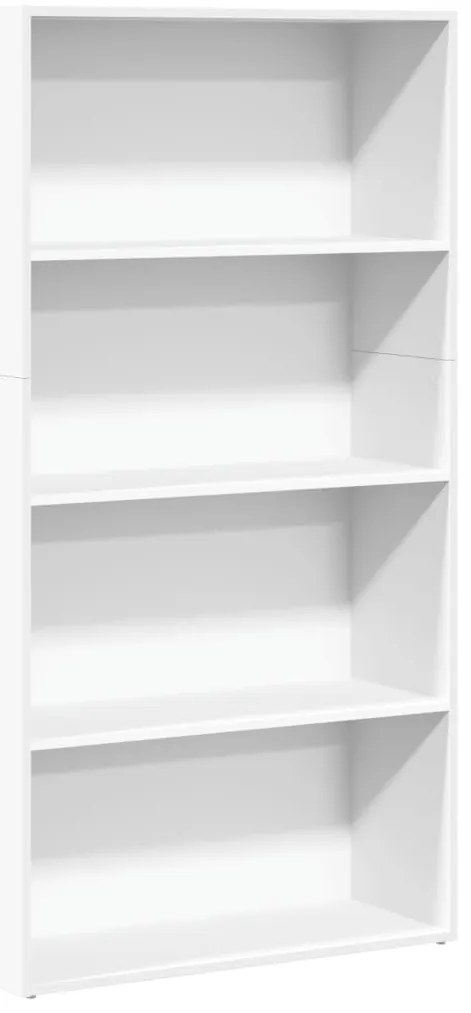 857940 vidaXL Библиотека, бяла, 80x30x152 см, инженерно дърво