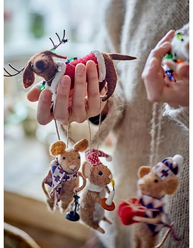 Вълнени коледни украси в комплект от 3 бр. 11 cm Peo – Bloomingville