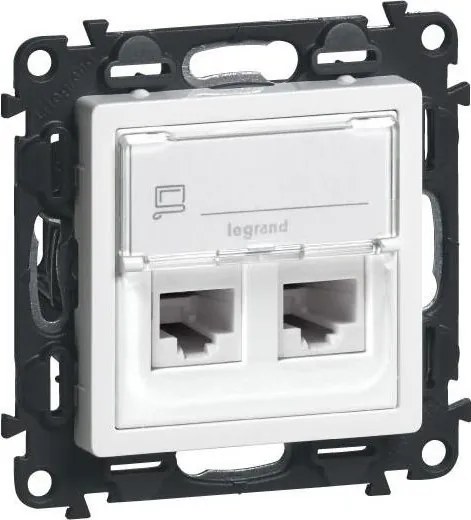 Legrand 75C5UB2 - Контакт за данни VALENA LIFE 2xRJ45 клас 5E UTP бял