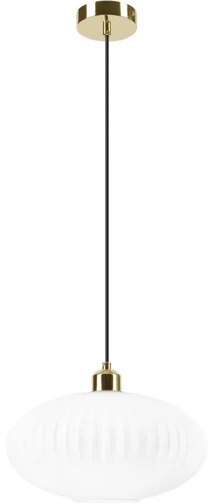 Пендел HARMA 1xE27/15W/230V Ø 30 см бял/златист