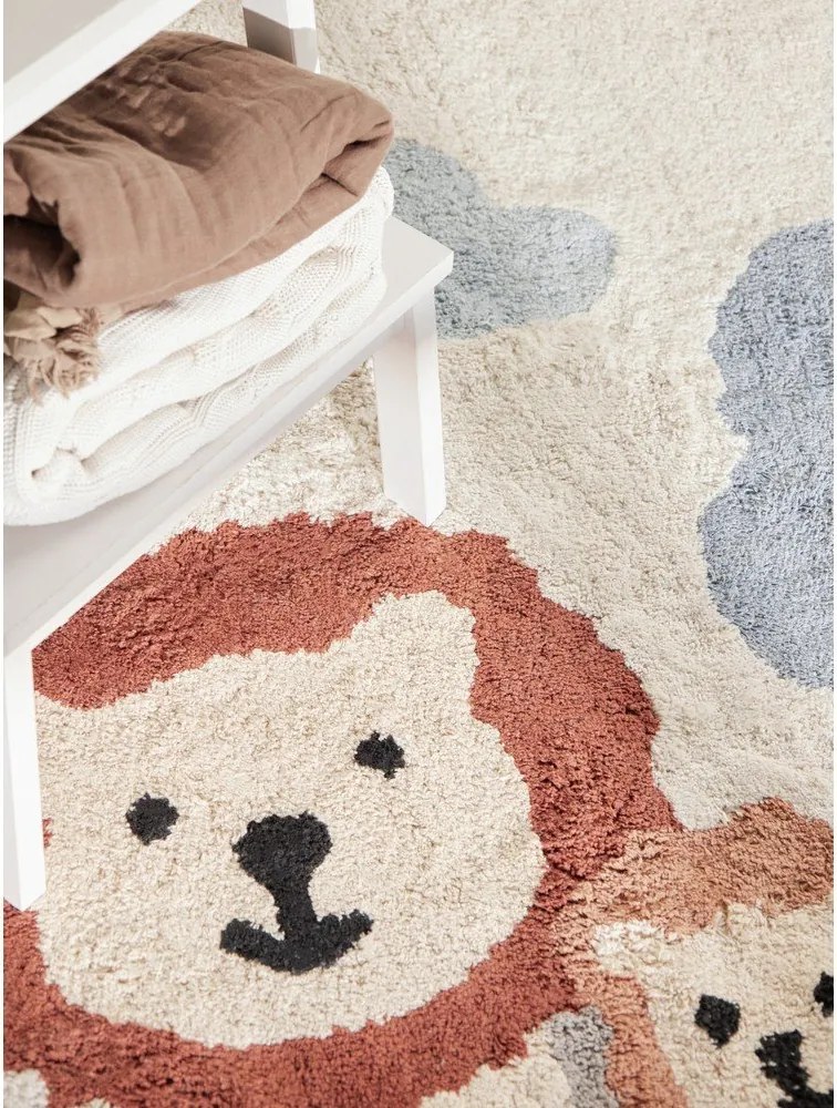 Кремав памучен детски килим подходящ за пране/ръчно изработен 140x200 cm Snuggle Lionel – Hanse Home