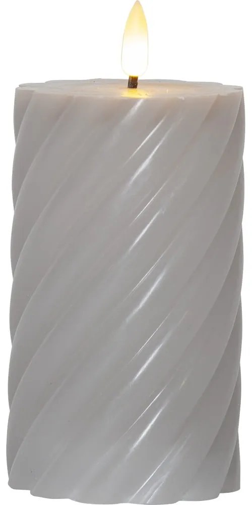 LED свещ от сив восък , височина 15 см Flamme Swirl - Star Trading