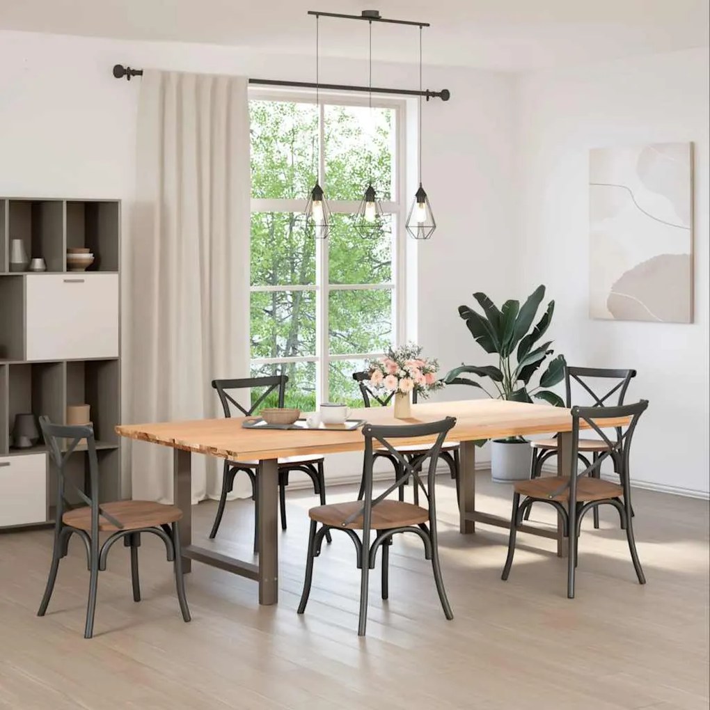 4013319 vidaXL Крака за трапезна маса, естествена стомана, 2 бр., 90 x (72-73) см, стомана