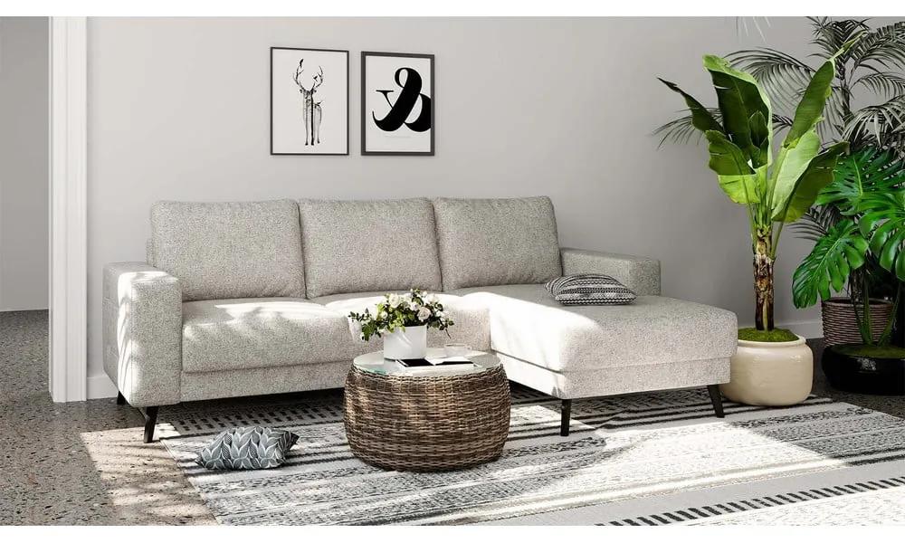 Кремав ъглов диван (десен ъгъл) Fynn - Ghado