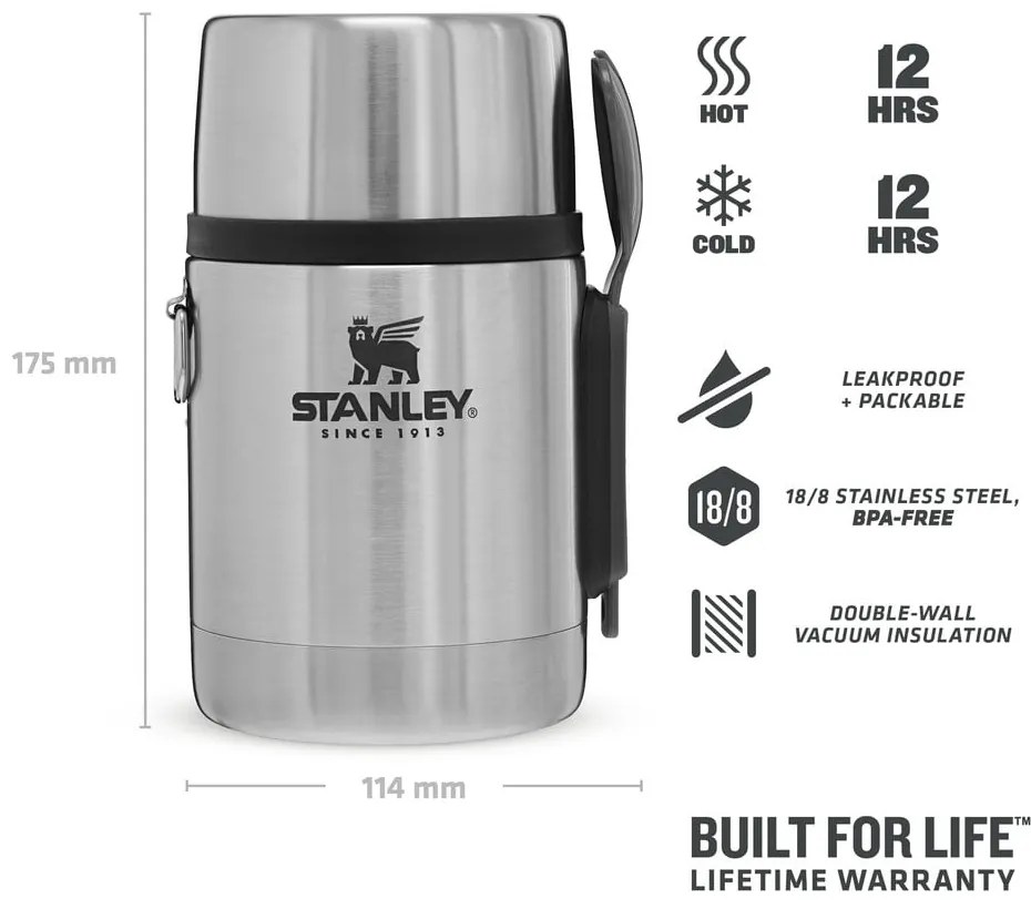 Термос за храна от неръждаема стомана в сребрист цвят 530 ml Adventure – Stanley