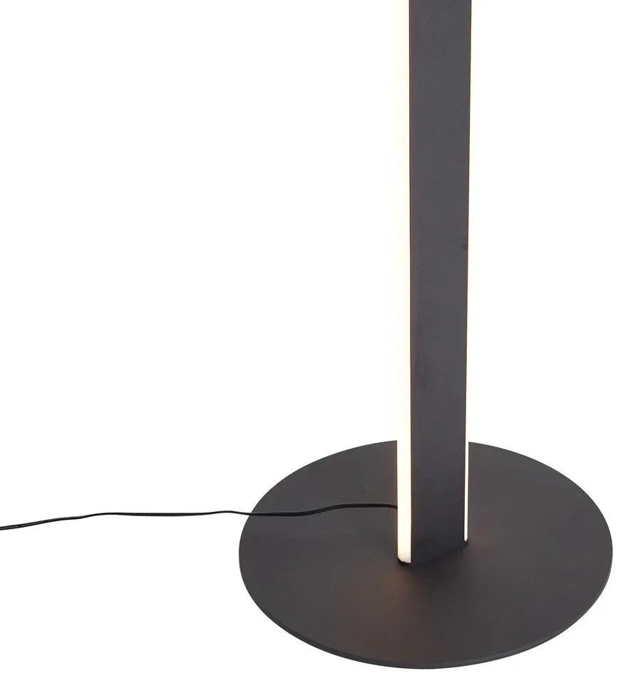 Дизайнерска подова лампа черна, включва LED с 3-степенно димиране - Gate