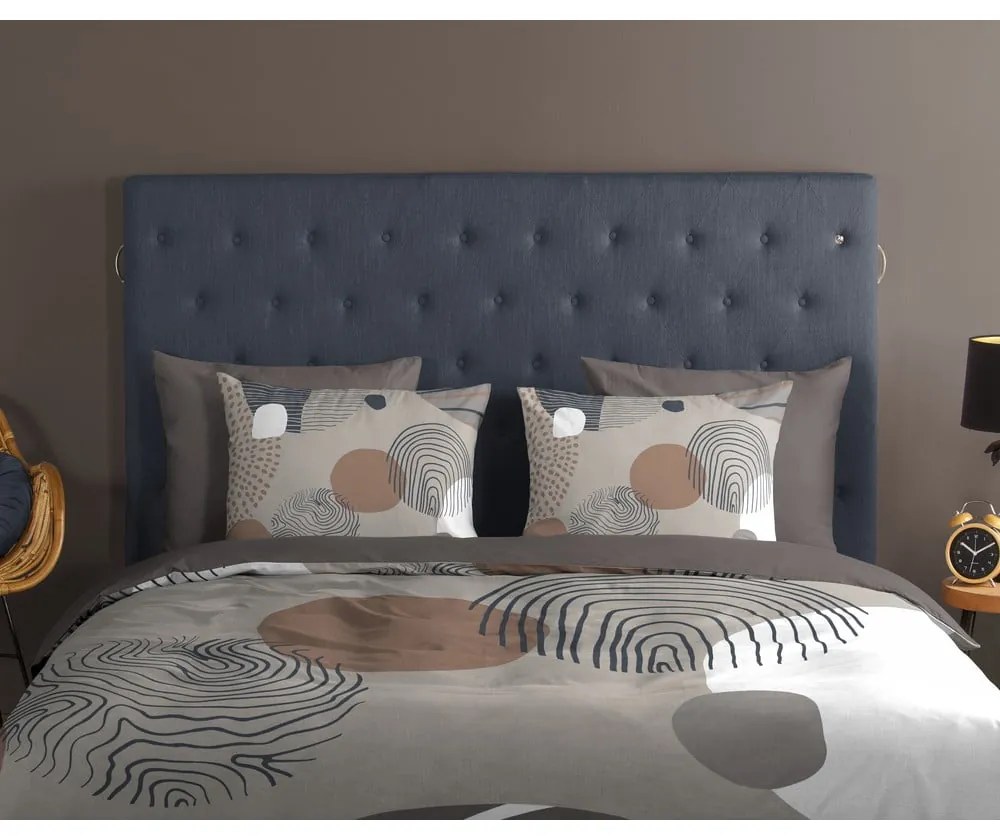 Сиво единично удължено памучно спално бельо 140x220 cm Hendrik – Good Morning