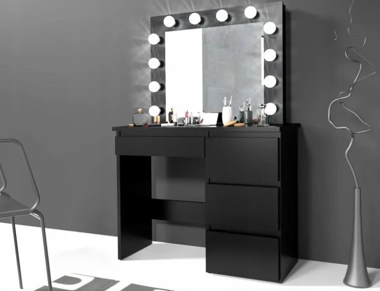 Тоалетна масичка с LED огледало Cleopatra Black