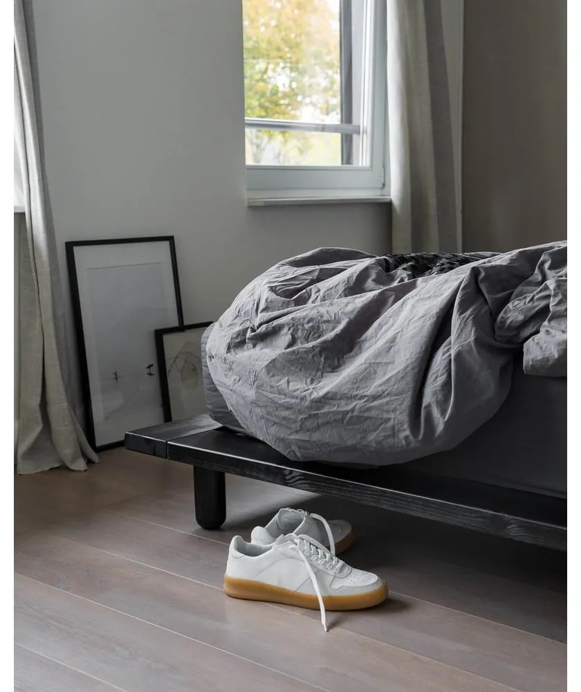 Черно борово двойно легло с решетка 140x200 cm Peek - Karup Design