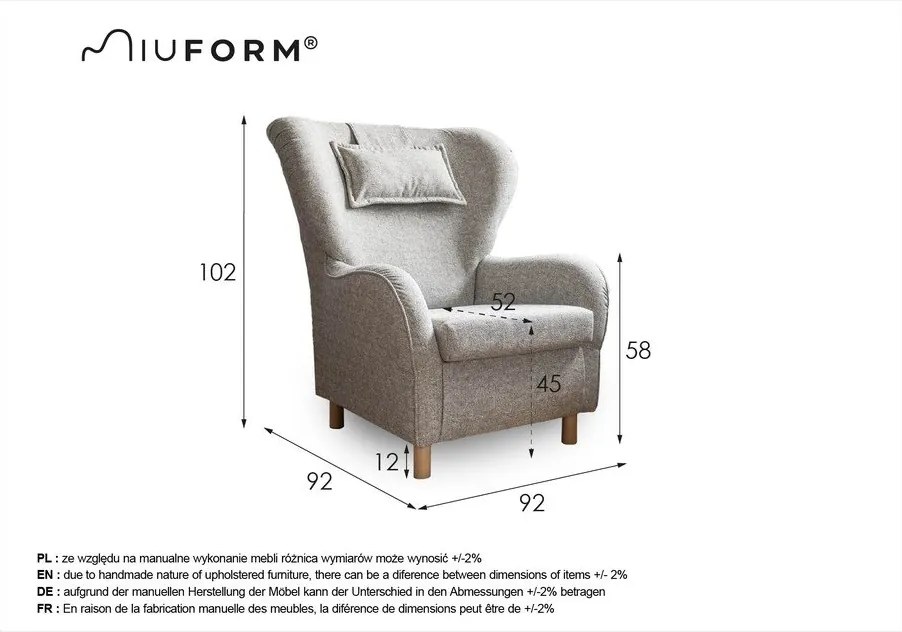 Сив фотьойл Miuf - Miuform