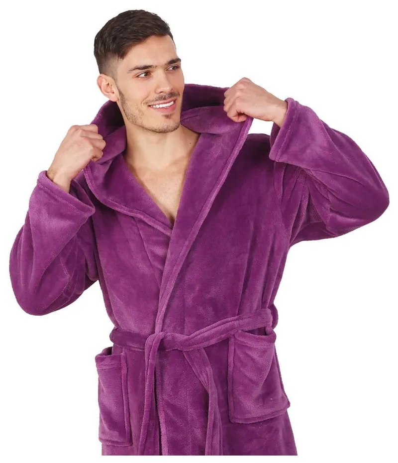 Лилав унисекс халат от микрофибър, размер XS Robby - DecoKing