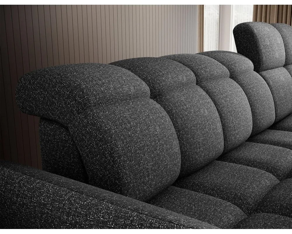 Тъмносив кадифен сгъваем/с място за съхранение ъглов диван (десен ъгъл) Beneth – ELTAP