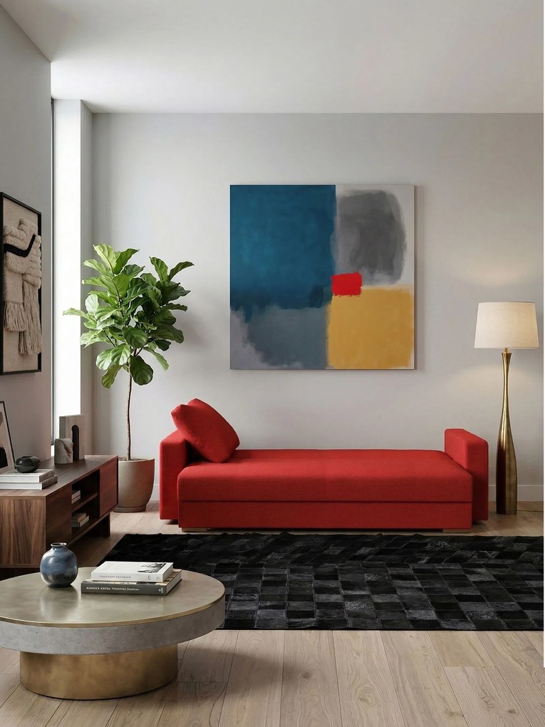 Диван Kleio двуместен-150φ 80β εκ.-Κόκκινο