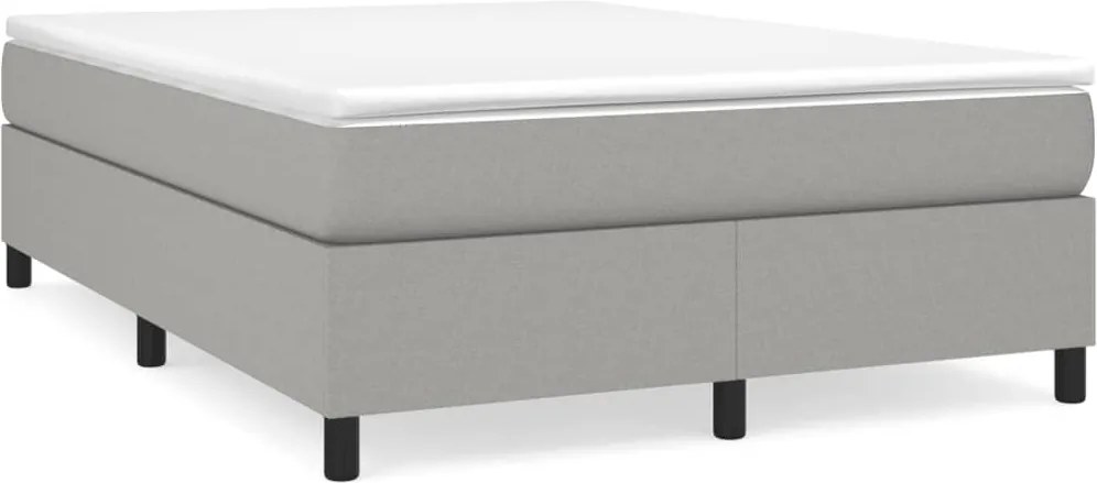 3120862 vidaXL Рамка за легло с пружини, светлосива, 140x200 см, плат